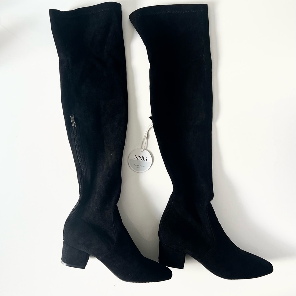 Over the knee vegan suede boots